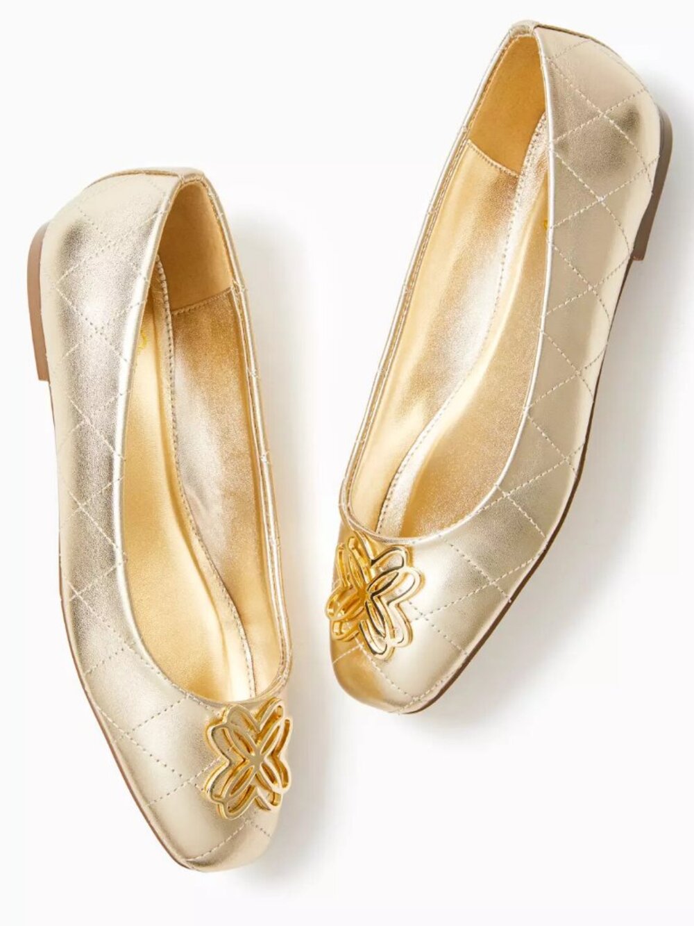 New Lilly Pulitzer Patina Ballet Flats Leather Shoes